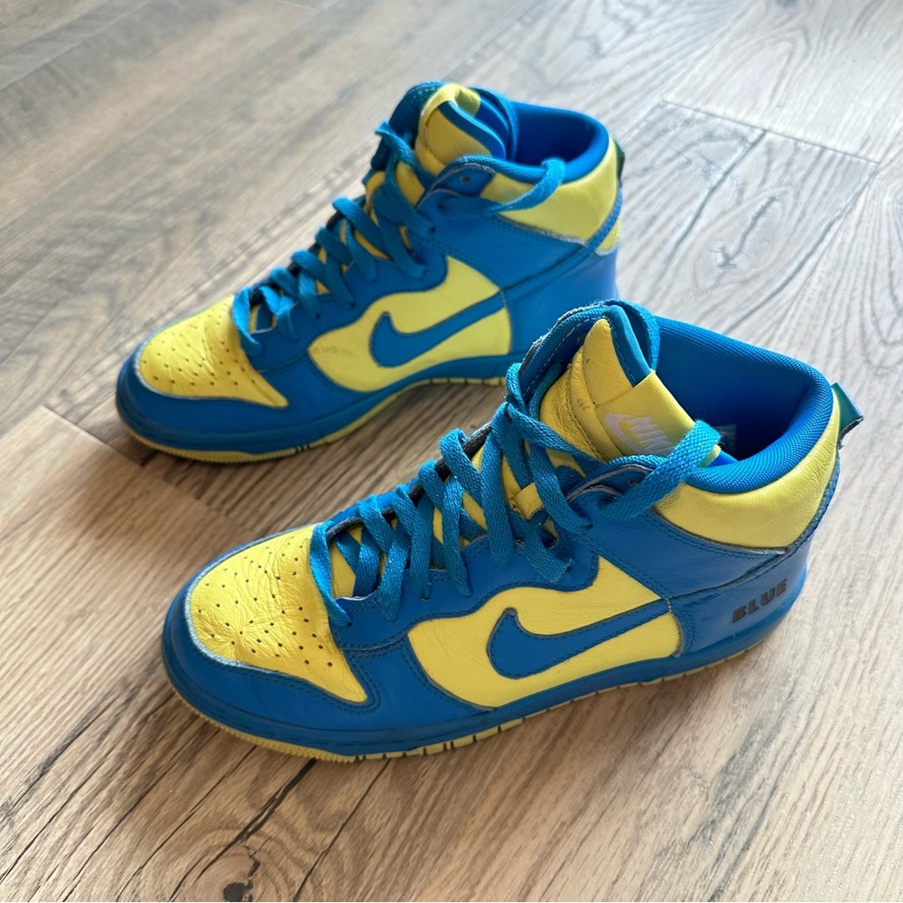 Nike High Top Dunks Lime Green Blue 7.5